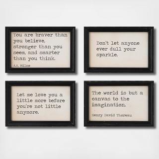 Inspiration Phrases Framed Wall, Set of 4