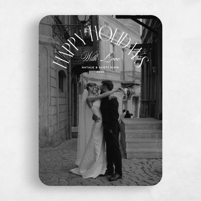 White Rounded Holiday Card - Carrington