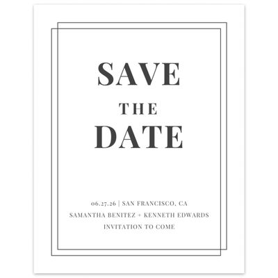White Typography Wedding Digital Save the Date - Dessau Portrait