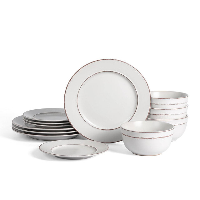 Earth & Clay 12pc Hazel Stoneware Dinnerware Set Gray