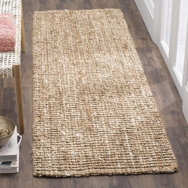 Safavieh Fiber Collection NF447N Hand-woven Chunky Textured Jute Runner, 2' 6" x 6', Natural/Ivory
