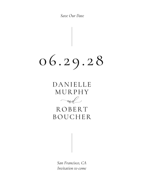 Barnell Portrait Letterpress | Black | Zola Save The Dates