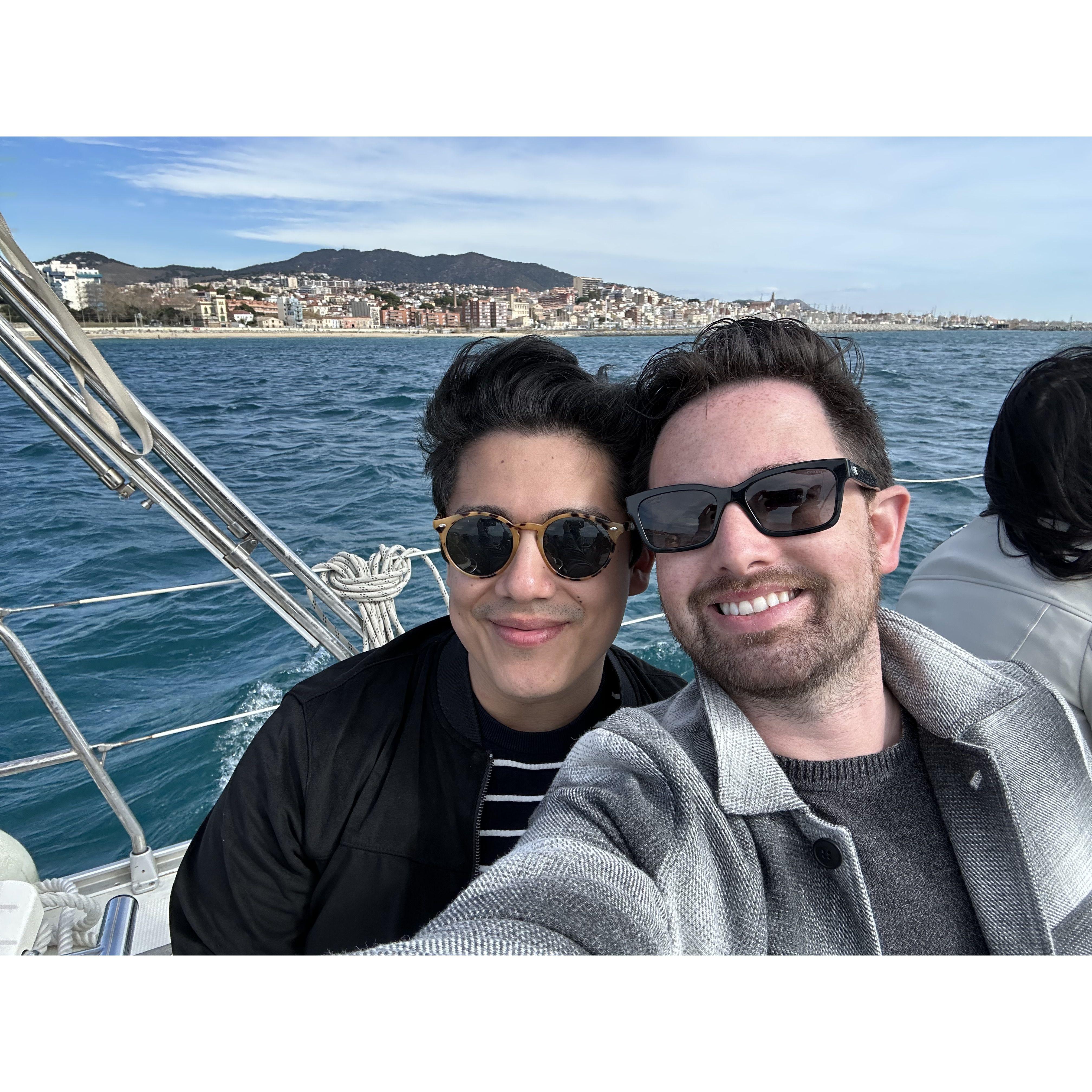 Boat trip up the coast of Barcelona, Spain 2023