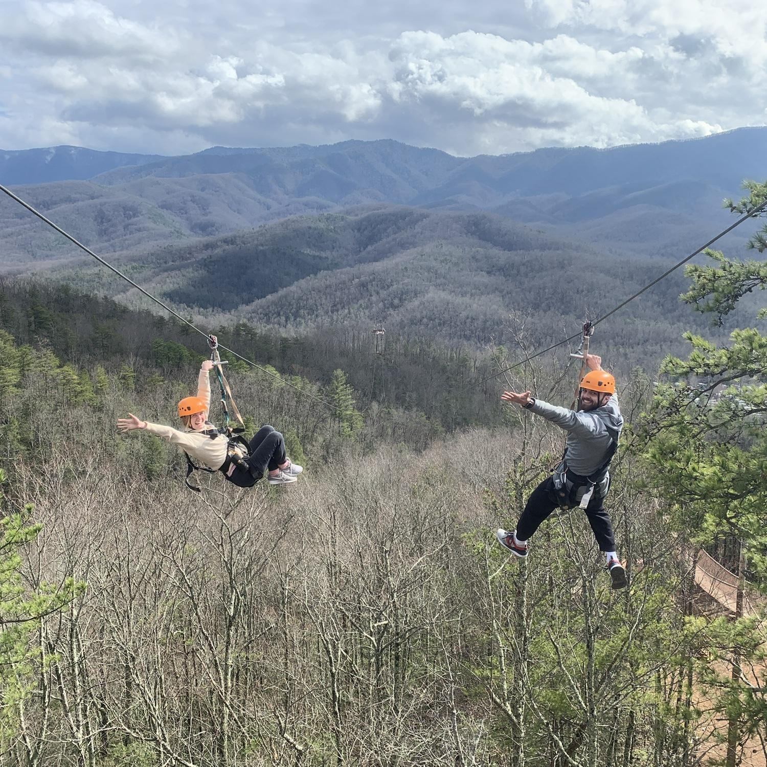 Zip lining in the Smokey mountains!