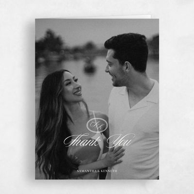 White Bordered Wedding Thank You - Cillian Photo