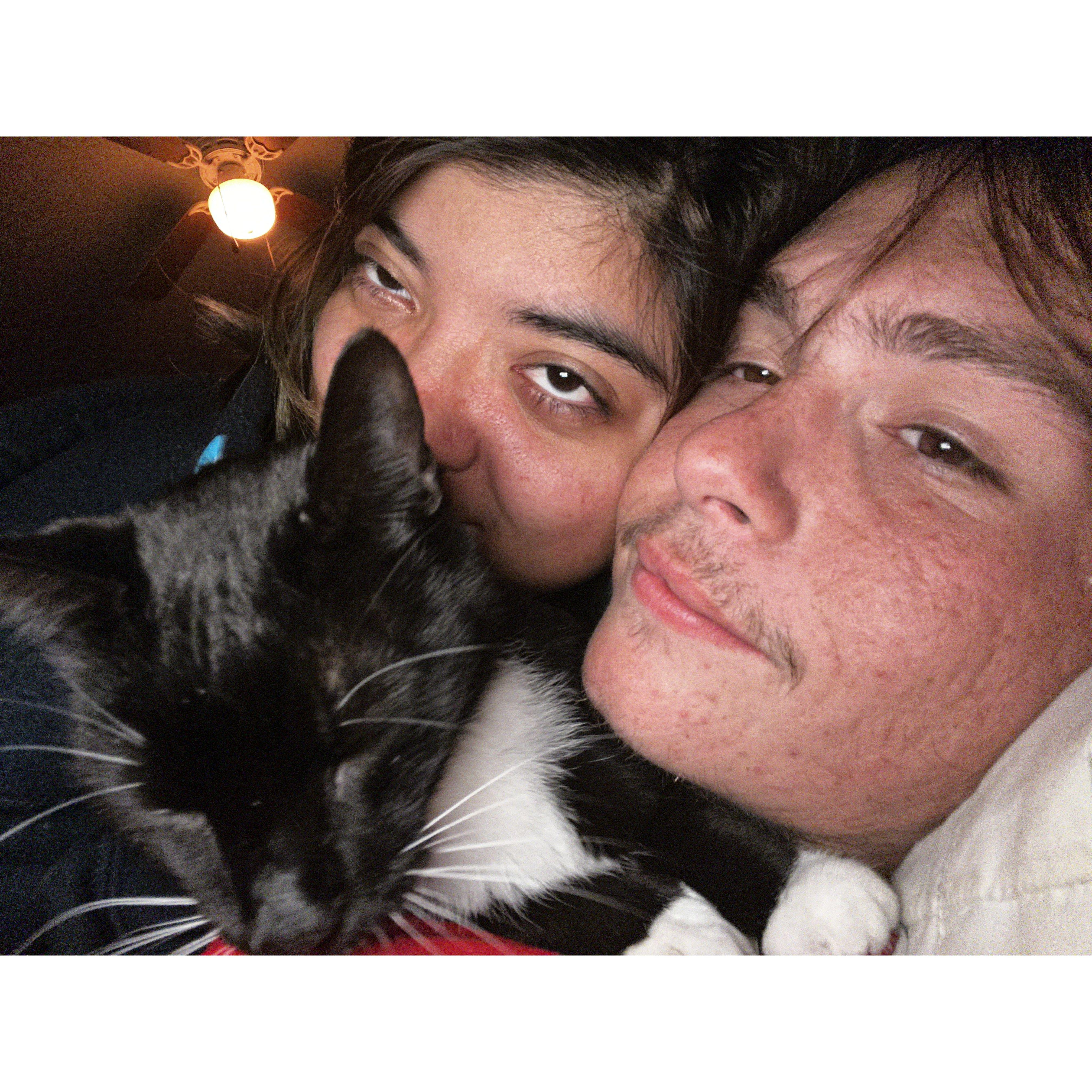 us with our cat Cici