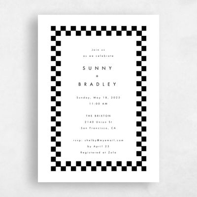 White Wedding Wedding Shower Invitation - Berliner Portrait