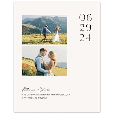 Ivory, White Wedding Digital Save the Date - Brockway Multiphoto