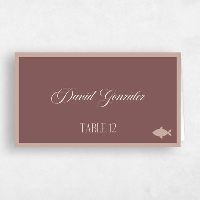 Acorn, Brown Wedding Place Card - Ford Fish