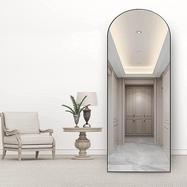 RACHMADES Full Length Mirror 65"x22", Arched Mirror, Floor Mirror with Stand, Wall Mirror Standing Hanging or Leaning Against Wall for Bedroom, Sleek Arched-Top Mirror, Modern Full Length Mirror