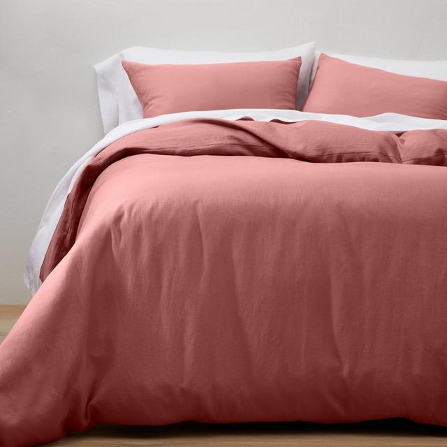 Full/Queen Linen Duvet & Sham Set Rose - Casaluna™