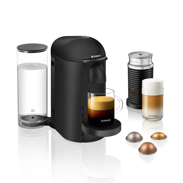 Nespresso VertuoPlus Deluxe with Aerocinno in Matte Black