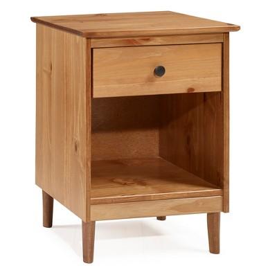 Stiva Classic Mid-Century Modern 1 Drawer Nightstand Side Table - Saracina Home