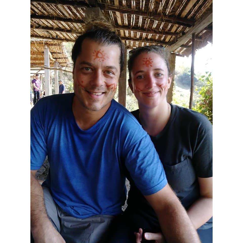 Traditional face painting after hiking the Inca Trail!