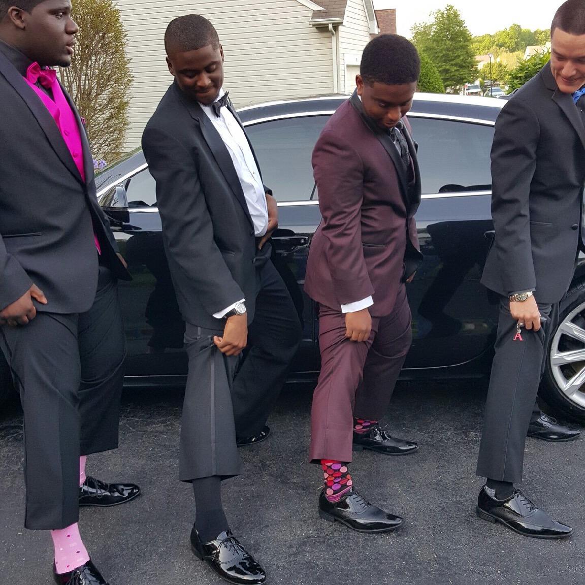 Robert, Will, Mike, and Dom getting ready to leave for their High School Prom!