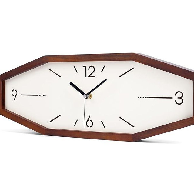 DaguyS Wooden Retro Wall Clocks, 18 Inches Square Clocks Rectangular Wall Clock Battery Operated Silent Non-Ticking, for Kitchen Living Room Office Home Desk Bedroom (Brown)
