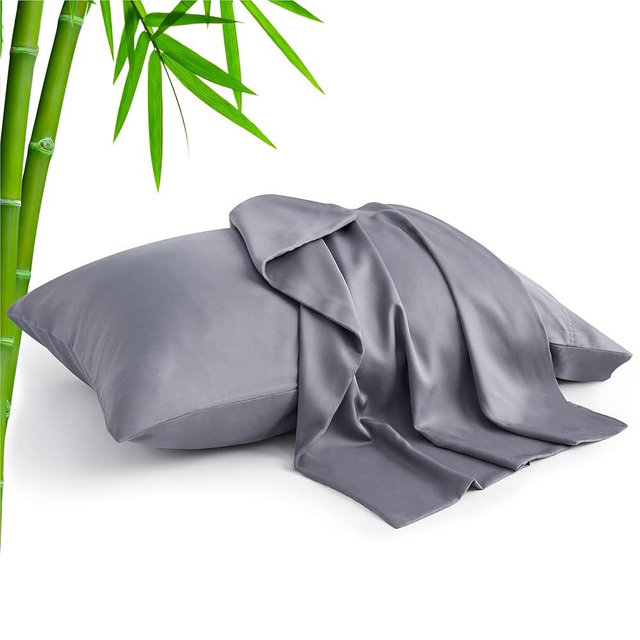BEDELITE King Size Pillow Cases Set of 2, Rayon Derived from Bamboo, Cooling Pillow Cases for Hot Sleepers & Night Sweats, Breathable and Silky Soft Envelope Pillowcases(Grey, 20"x36")