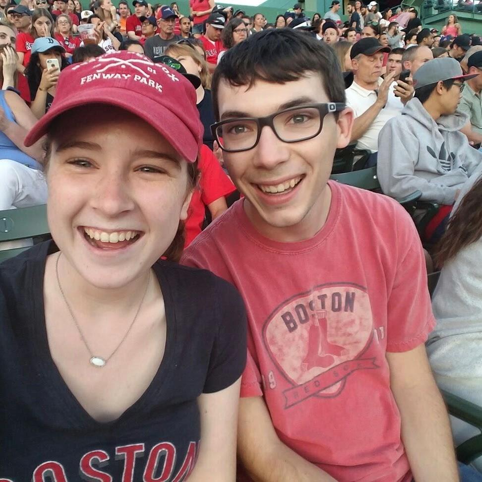 At 19, Emily's first game at Fenway Park