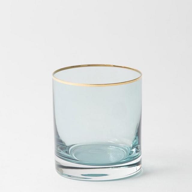 Chloe Gold Rimmed Lowball | Agave — Casa de Perrin
