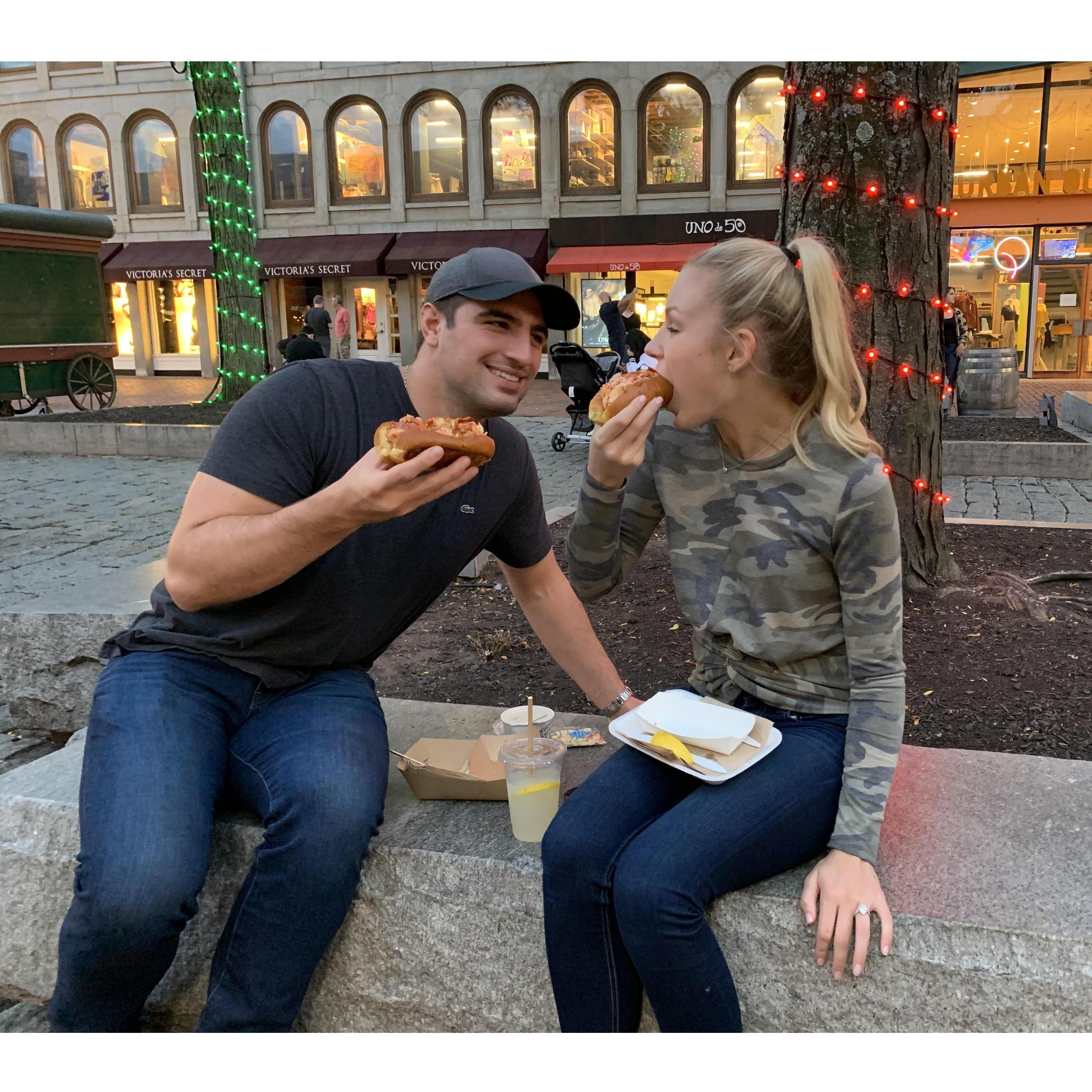 Zack's first (Audrey's dozenth) Boston lobster roll.