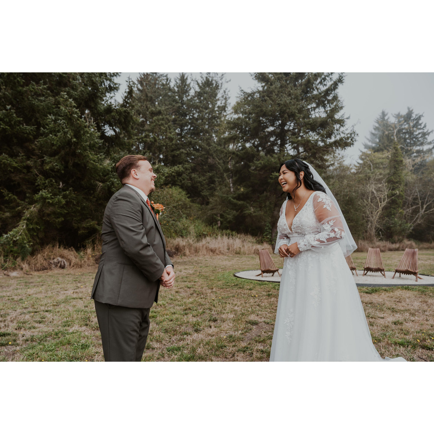 We both cried leading up to our first look but we couldn't help but to be tickled pink and laughing when we finally locked eyes.