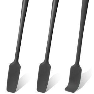 3 Pcs Small Spatulas Set Silicone Jar Spatulas with Long Handle Heat Resistant Non-Stick Mini Spatulas Jam Spreader Scraper Narrow Rubber Spatula for Baking and Cake Icing Kitchen Use 11 Inches