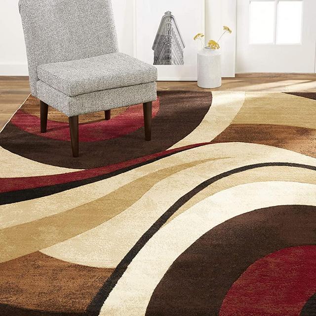 Home Dynamix Tribeca Slade Modern Area Rug, Abstract Brown/Red 7'10"x10'6"