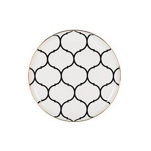 Nevaeh White® by Fitz and Floyd® Lattice Salad Plate in Black/Gold