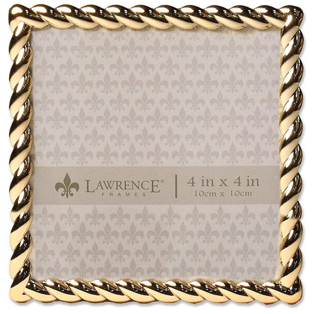 Lawrence Frames Rope Design Metal Frame, 4x4, Gold