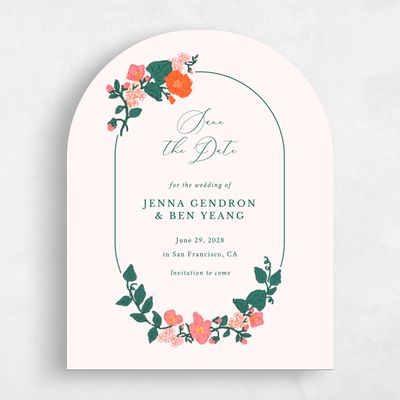 Green Arch Wedding Save the Date - Brighton Portrait