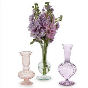 Swirl Hand Blown Colored Glass Vase Assorted Styles | 6.75 - 8.5in