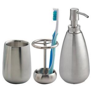 Nogu Stainless Steel Bath Accessories Combo Brushed - InterDesign®