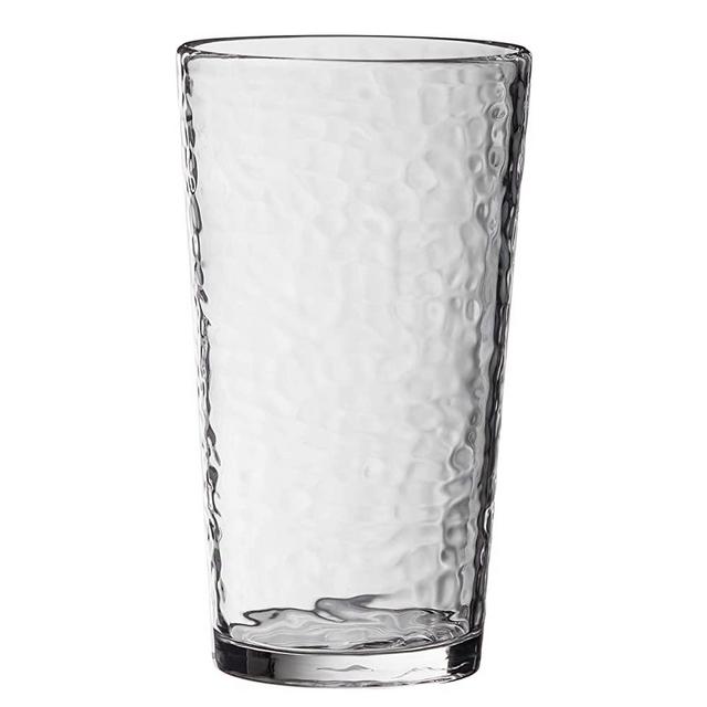 KLIFA- NICE series, Acrylic Highball Drinking Glasses Cups, Set of 6, BPA-Free, Stackable Drinkware, Dishwasher Safe, 20 oz, Clear