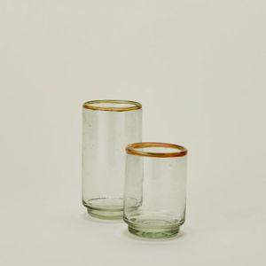 Color Rim Stacking Glass - Medium size; Multicolor