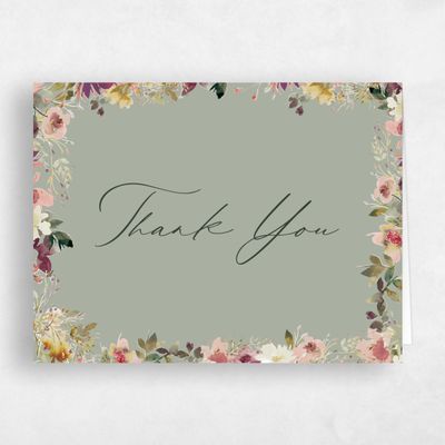 Pale Sage, Green Wedding Thank You - Ciliegio Landscape
