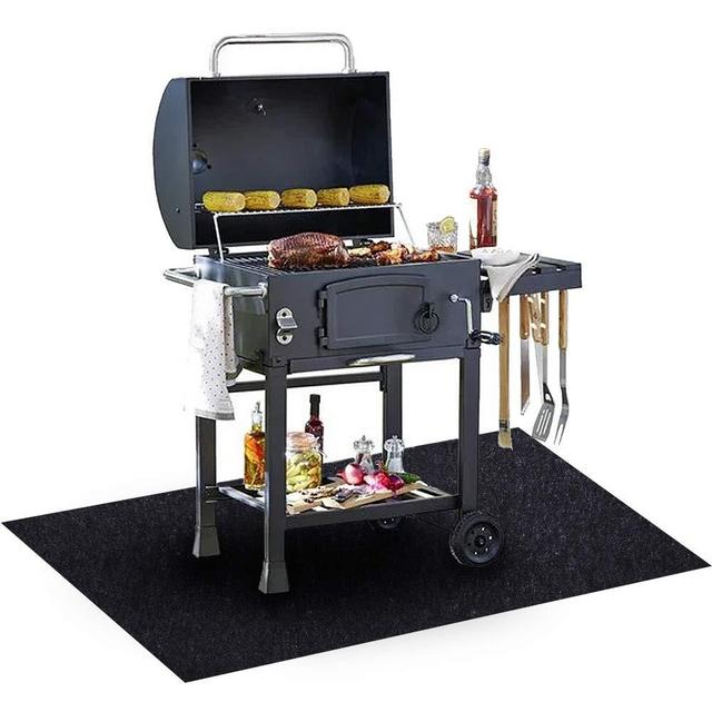 Under The Grill Mat, (36 x 72 inches) ，BBQ Grilling Gear Gas Electric Grill – Use This Absorbent Grill Pad Floor Mat to Protect Decks Patios from Grease Splatter and Other Messes