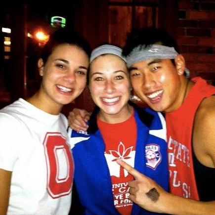 Gretchen, Alyssa and Brandon before jumping into Mirror Lake at OSU.
