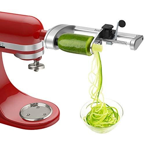 Bestand Spiralizer Attachment Compatible with KitchenAid Stand Mixer, Comes with Peel, Core and Slice, Vegetable Slicer(Not KitchAid Brand Spiralizer) (7 Blades)