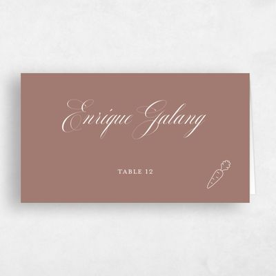 Chestnut, Brown Wedding Place Card - Azurite Vegetarian