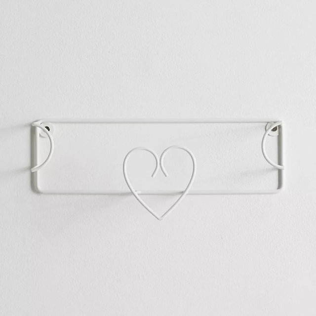 Celeste Iron Record Wall Shelf - White, Regular, ONE SIZE