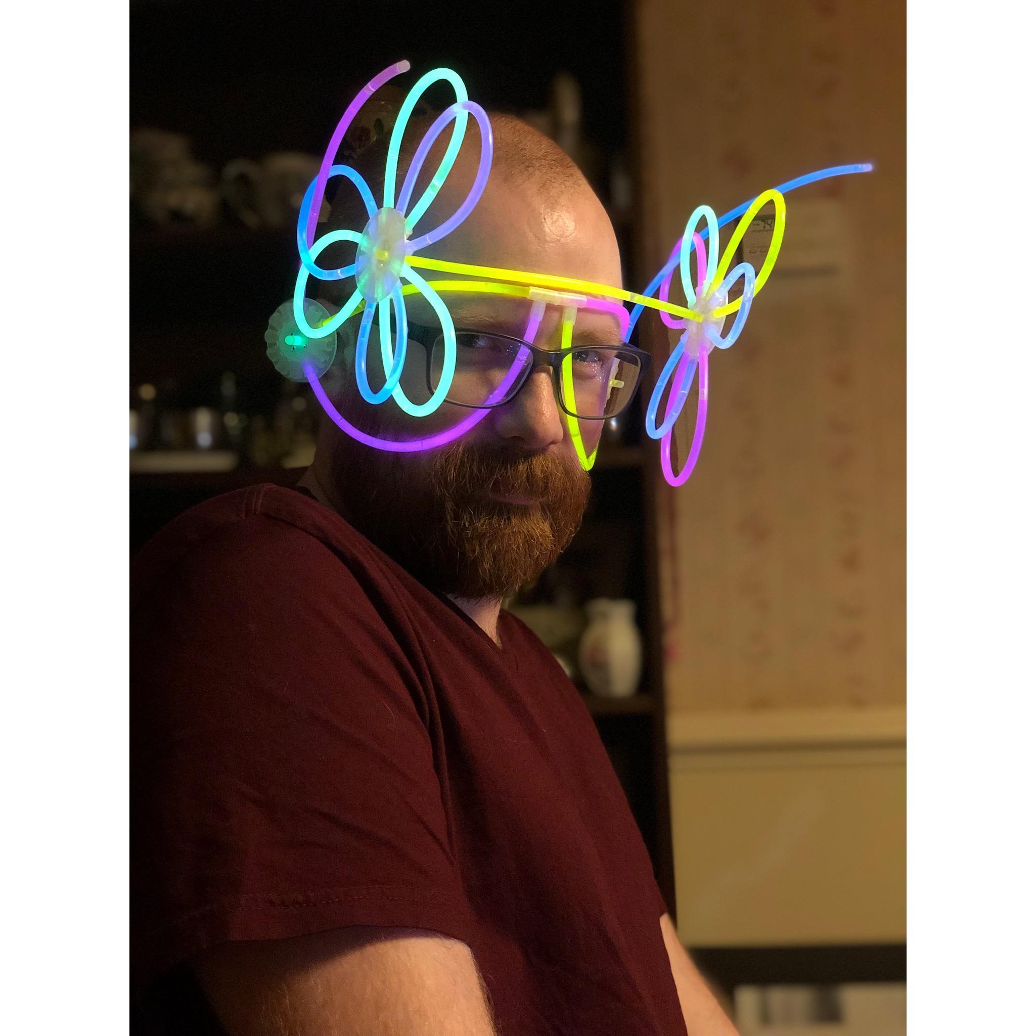 Drew's celebration look.