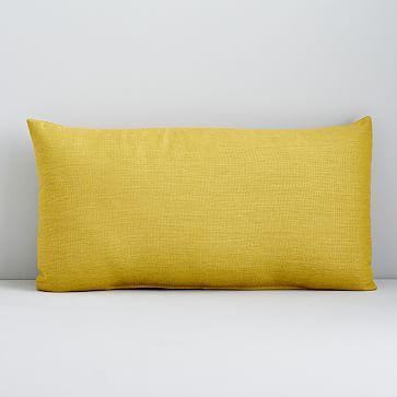 Sunbrella Solid Indoor/Outdoor Cast Lumbar Pillow, Citrus, 12"x21"