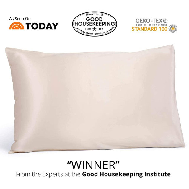 Fishers Finery 25mm 100% Pure Mulberry Silk Pillowcase Good Housekeeping Winner (Taupe, King)