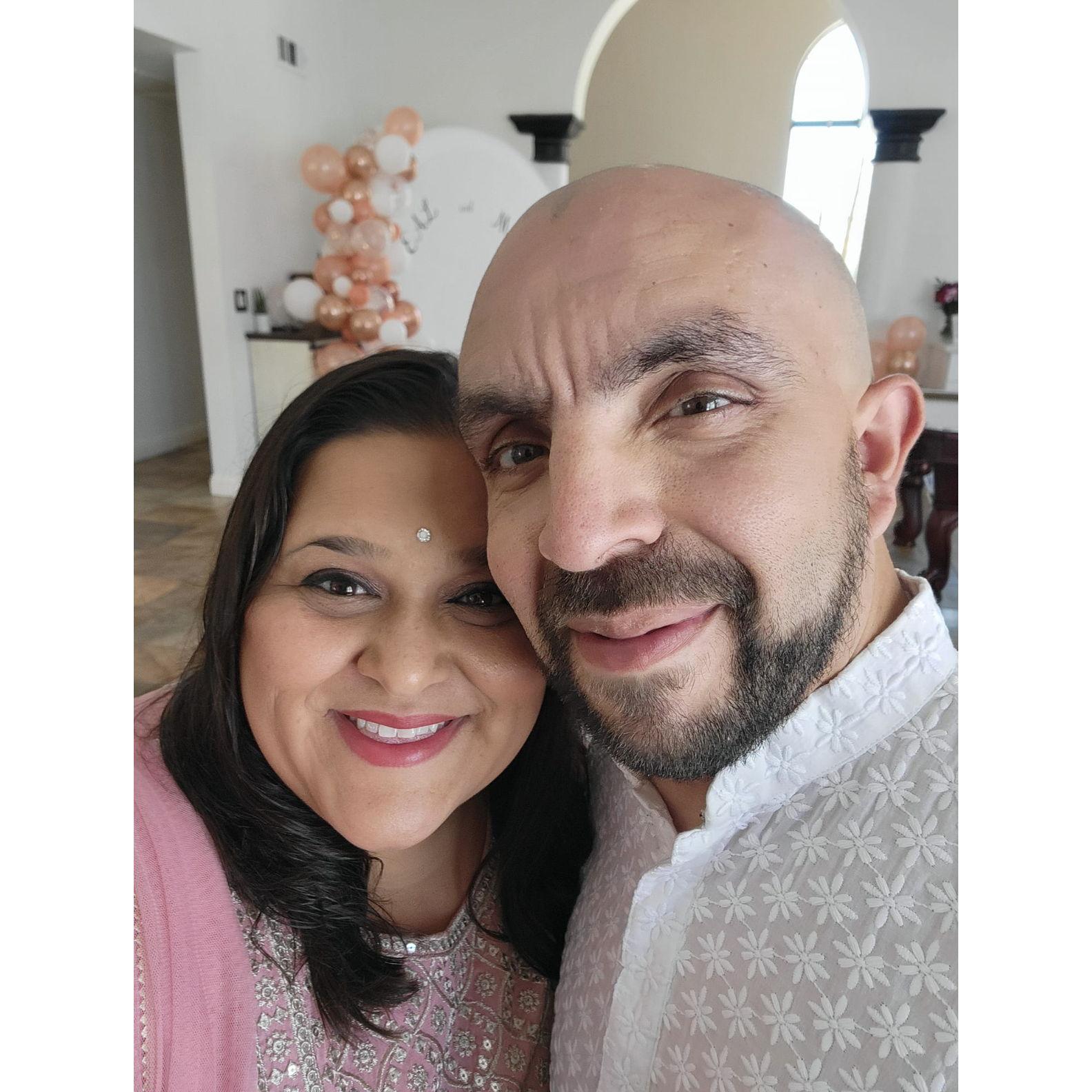 Jarrod met Sheila's big Indian family & got in on the cultural fun at her brother's engagement party in Phoenix (August 2024)
