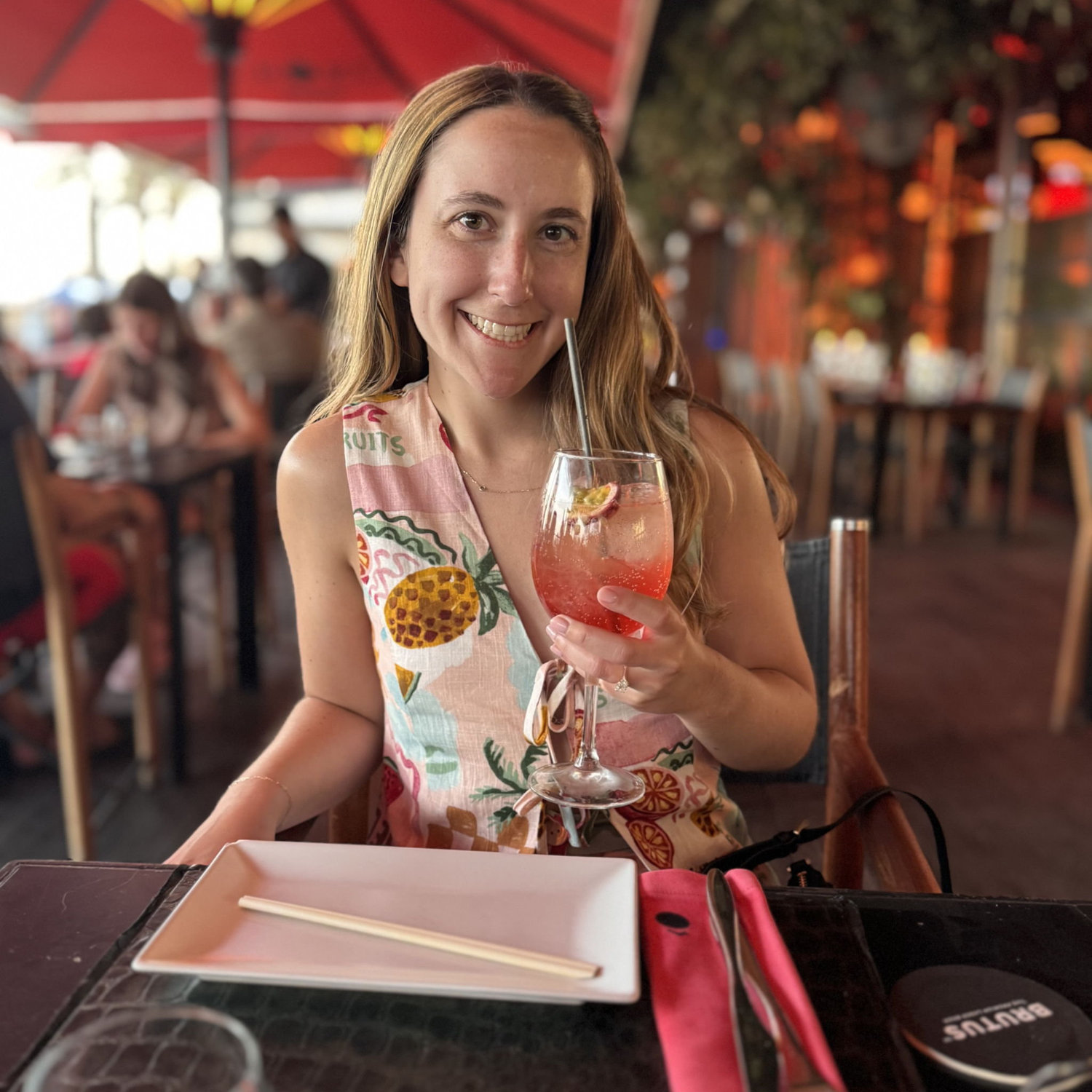 First dinner out as an engaged couple