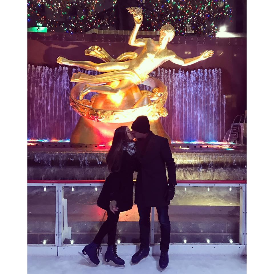 Our first skate at Rockefeller Center, New York, during Christmas.