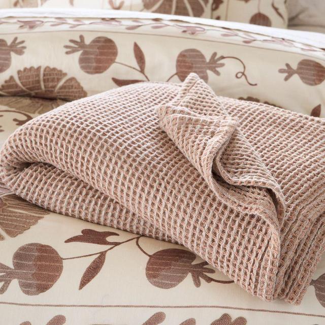 Waffle Weave Blanket, Full/Queen, Rosewood