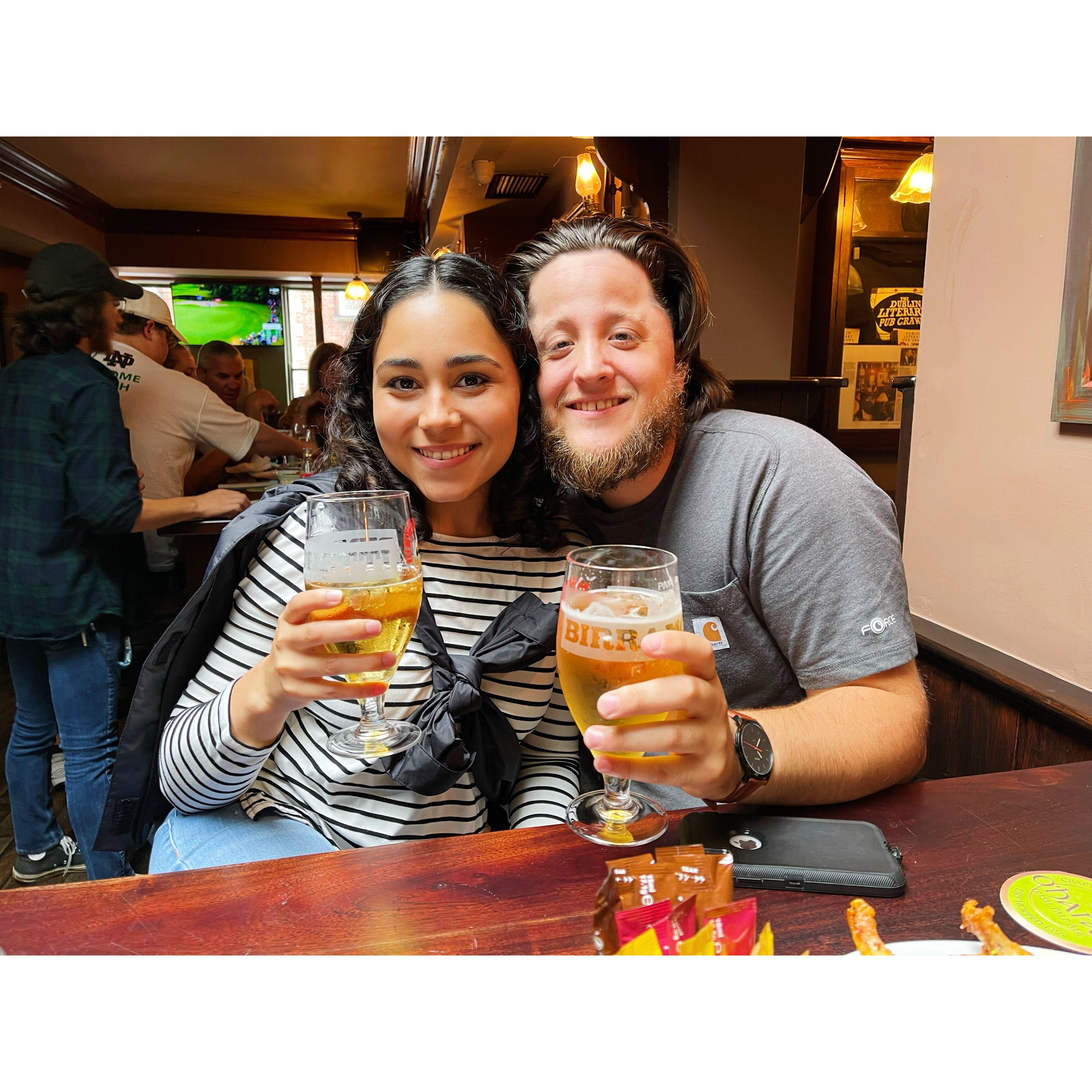 Enjoying an Orchard Thieves in Dublin, Ireland.