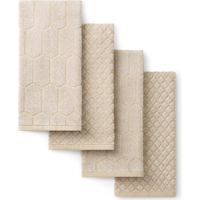 Martha Stewart Honeycomb Chambray Textured Cotton Kitchen Towel Set, 16" x 28"