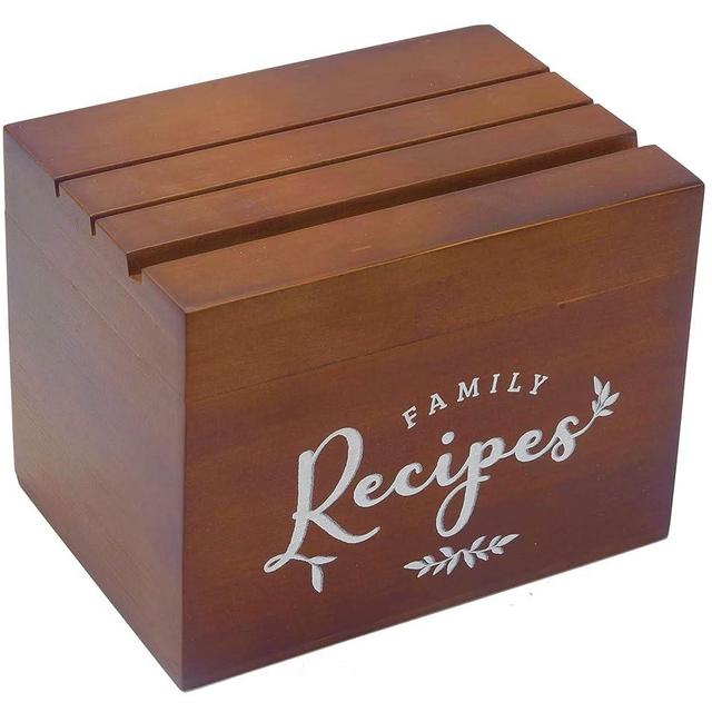 Lumicook Recipe Box, Recipe Card Box,Recipe Box with Cards and Dividers, Wooden Recipe Box, Housewarming Gift, Recipe Box 4x6，Wedding Recipe Cards, Recipe Box With Cards and Dividers